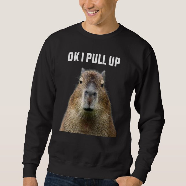 Moletom Capybara Ok Eu Puxando Pet Animal Bonito Capy Capy (Frente)