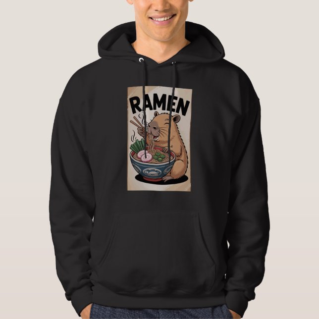 Moletom Capybara Ramen Fan Cute Japanese Noodle Soup Kawai (Frente)
