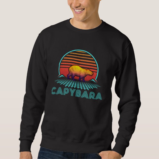 Moletom Capybara Retro  Animal  Rodent Capibara (Frente)
