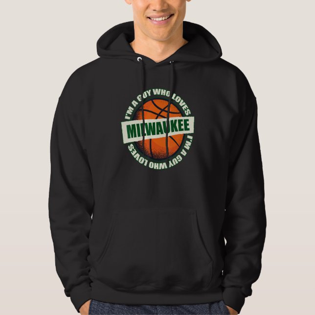 Moletom Cara que ama o basquete de Milwaukee - B-Ball City (Frente)
