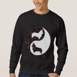 Moletom Cardigan Welsh Corgi Yin E Yang Com Starscape