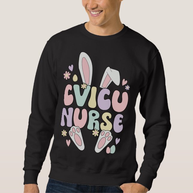 Moletom Cardiovascular Intensive Care Unit Nurse Easter Bu (Frente)
