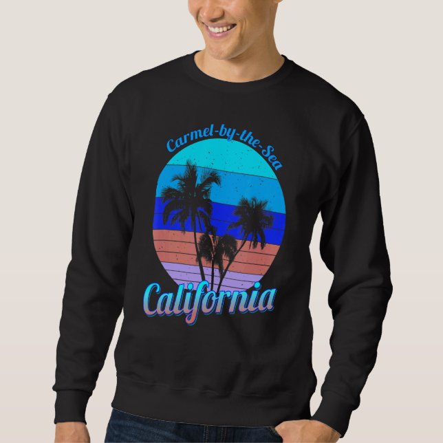 Moletom Carmel Pelo Mar Da Califórnia Retro Palm Trees Bea (Frente)
