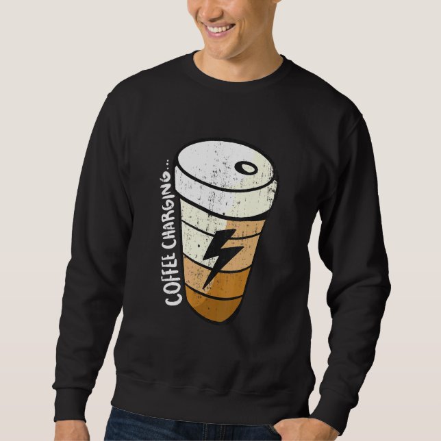 Moletom Carregando a Bateria Relâmpago Café (Frente)