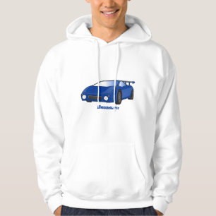 Moletom Carro esportivo azul com ilustração de aerofólio