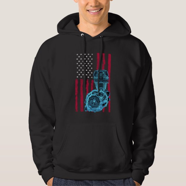 Moletom Carro Muscle Piston da Bandeira Americana 9 (Frente)