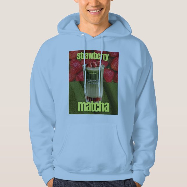 Moletom Cartaz de Latte de Matcha com Morango – Bebida de  (Frente)