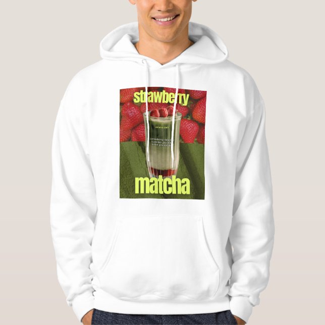 Moletom Cartaz de Latte de Matcha com Morango – Bebida de  (Frente)