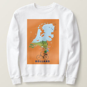 Moletom Cartaz de viagem do mapa da Holanda
