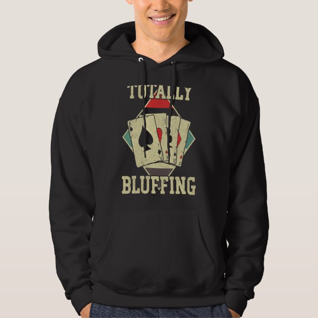 Moletom Cartões Poker Vintage Totalmente Bluffing (Frente)