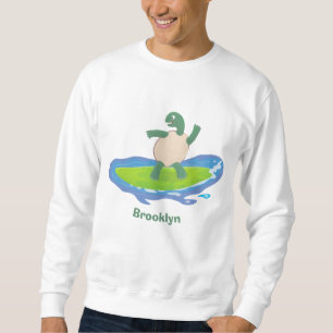 Moletom Cartografia de surf de tartaruga engraçada
