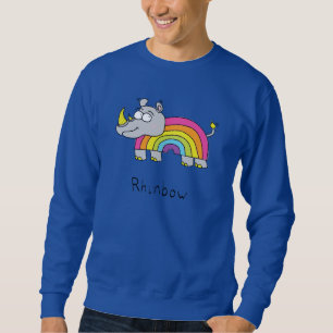 Moletom Cartografia Engraçado Rhino Rainbow Cute Kids
