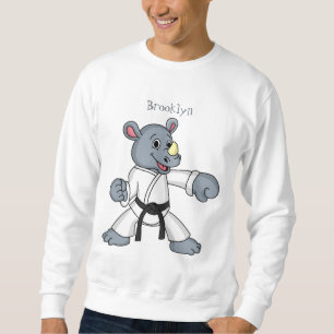 Moletom Cartoon bonito rhino kung fu