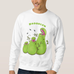 Moletom Cartoon de plantas carnívoras verdes e engraçadas