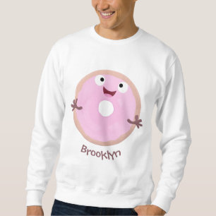 Moletom Cartoon de rosquinha rosa-claro e bonito