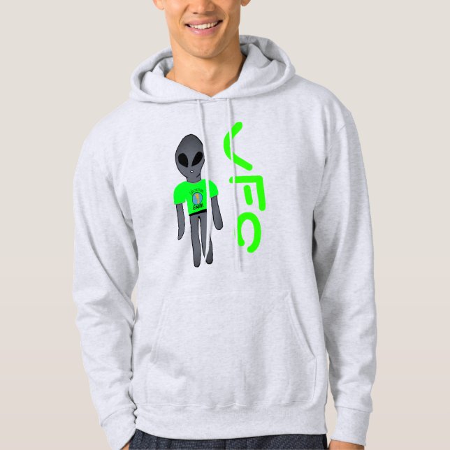 Moletom cartoon ovni alien cinza  (Frente)