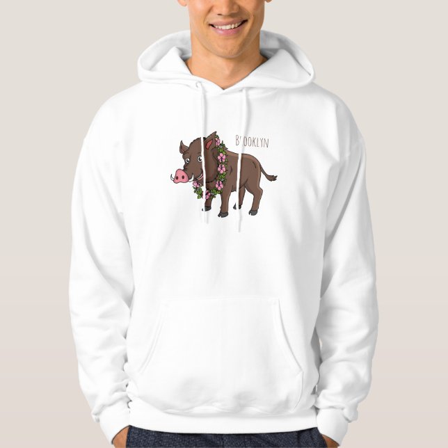 Moletom Cartoon selvagem e flores (Frente)