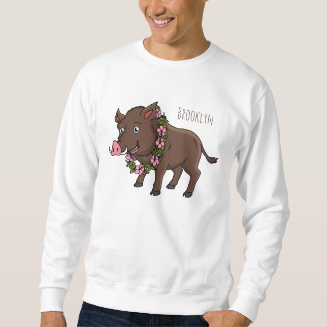 Moletom Cartoon selvagem e flores (Frente)