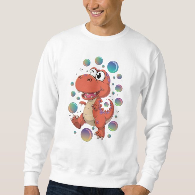 Moletom Cartunista divertido Laranja Dinossauro Sweatshirt (Frente)