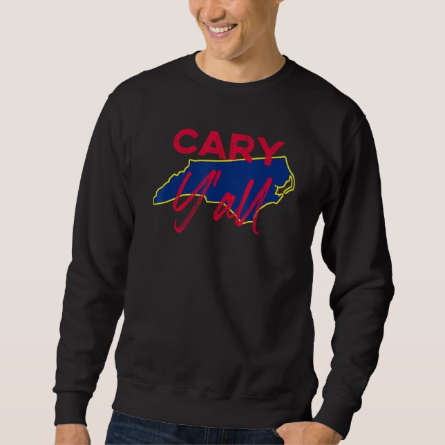 Moletom Cary North Carolina Yall Nc Pride State Map Cute (Frente)