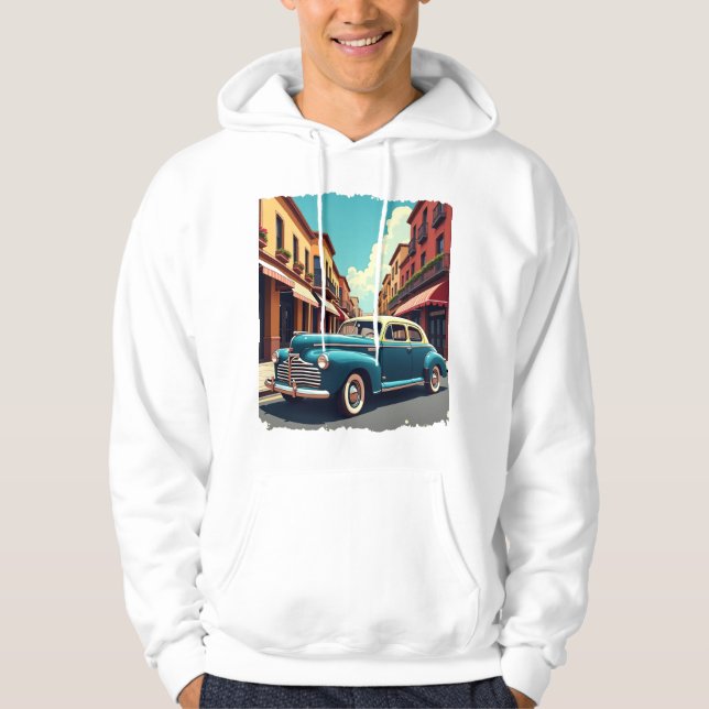 Moletom Casaco com Capuz de Carro Clássico dos Anos 40 (Frente)