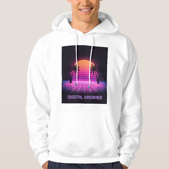 Moletom Casaco com Capuz Digital Dreamer Oversized Synthwa (Frente)