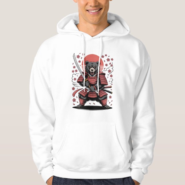 Moletom Casaco com Capuz Samurai Bear Masculino (Frente)