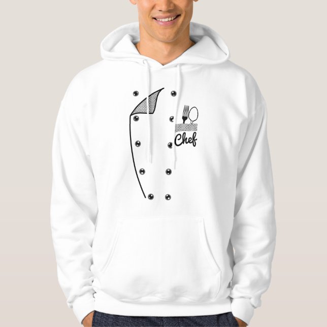 Moletom Casaco de Fantasia de Chef Engraçado. Uniforme de  (Frente)