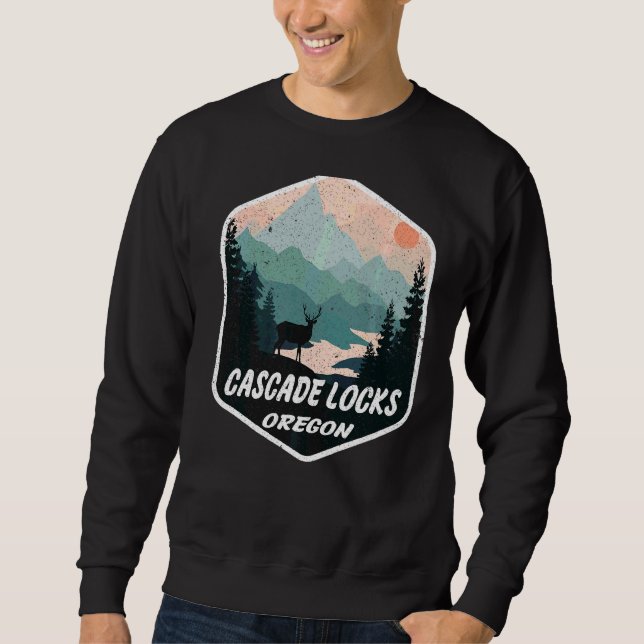 Moletom Cascade Localiza Oregon Ou Montanhas Subindo Almas (Frente)