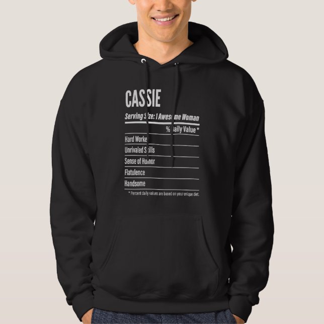 Moletom Cassie Nutritional Facts Servindo Calorias de Tama (Frente)