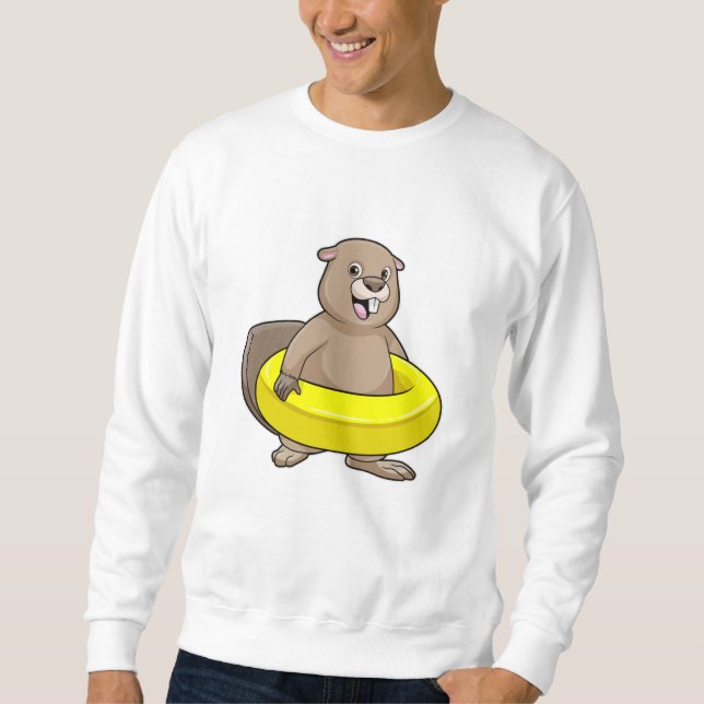 Moletom Castor a nadar com anel de Natação (Frente)