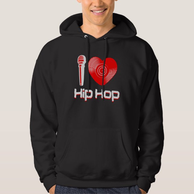 Moletom Casual I Love Hip Hop Music Rap Fan Break Dj (Frente)