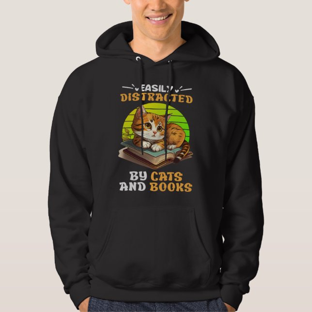 Moletom Cat  and Reading Cat Fans Books booknerd Book (Frente)