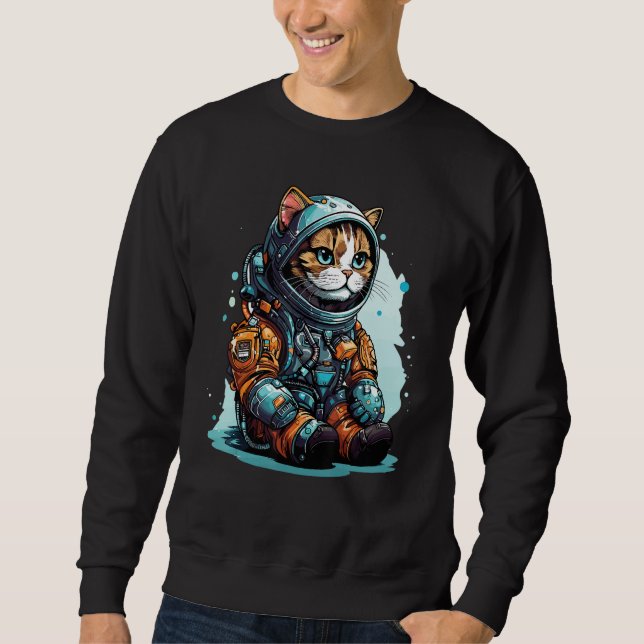 Moletom Cat Astronaut Helmet Space Explorer Astronauts Cat (Frente)