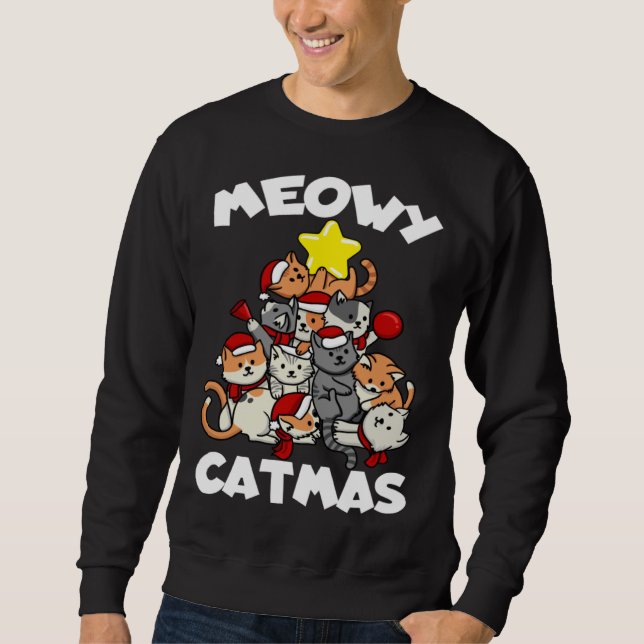 Moletom Cat Christmas Cat Tree Meowy Catmas (Frente)