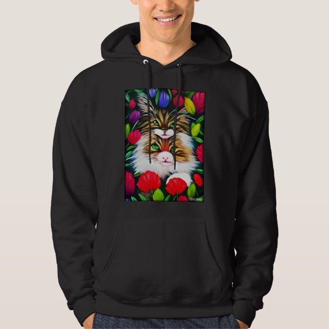 Moletom Cat Flower Natural Flower Garden Cat Love Cat (Frente)