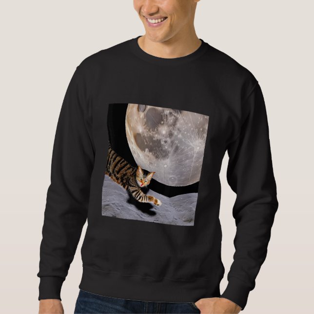 Moletom Cat In Outer Space Cute Kitten Kitty Strange Desig (Frente)