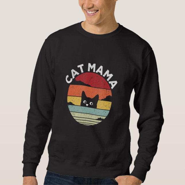 Moletom Cat Mama Retro Vintage Mãe Pet Cat (Frente)