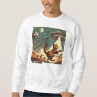 Cat OVNI Selfie: Invasão de Vintage (Hoodie Mascul