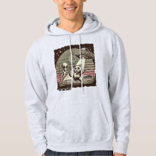 Moletom Cat OVNI Selfie: Invasão de Vintage (Hoodie Mascul