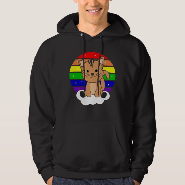 Moletom Cat Rainbow Glitter Kawaii Cats Coloridos (Frente)