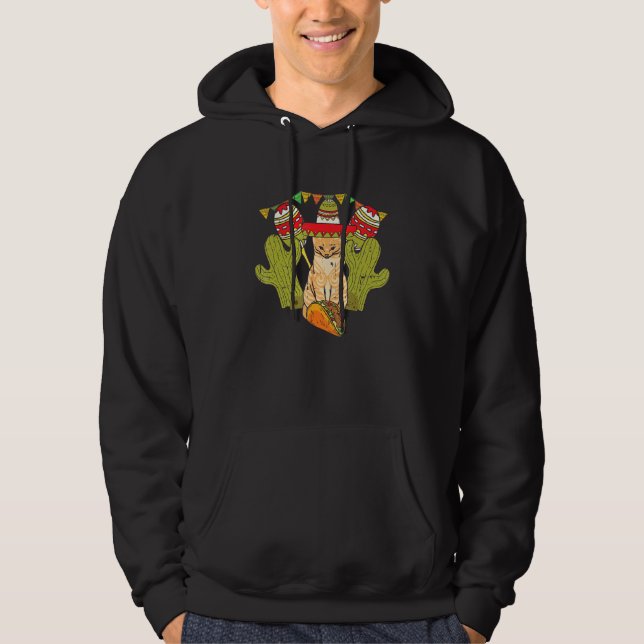 Moletom Cat Taco Sombrero Mexicano Fiesta Funny Cinco De M (Frente)
