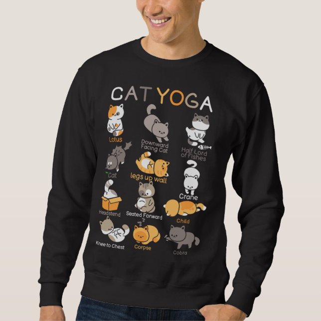 Moletom Cat Yoga Poses Zen Meditation Namaste Kitten Cat (Frente)