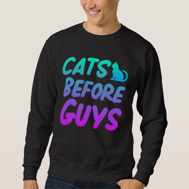 Moletom Cats Before Guys Cats Motif Cat Mom (Frente)
