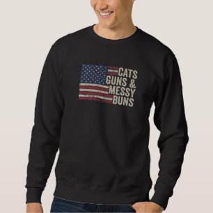 Moletom Cats Guns Mensageiros - Womens Usa Flag Pro Gun Ca