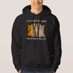 Moletom Cats Make Me Happy Humans Make My Head Hurt Cat lo