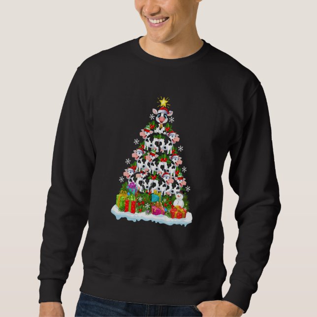 Moletom Cattle  Xmas Holiday  Cattle Christmas Tree (Frente)