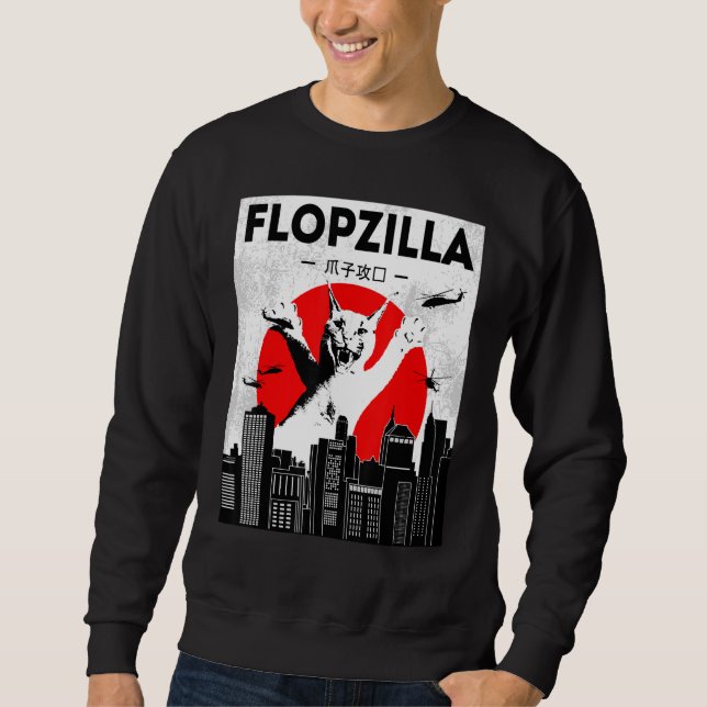 Moletom Catzilla big floppa meme Flopzilla Caracal Cat (Frente)