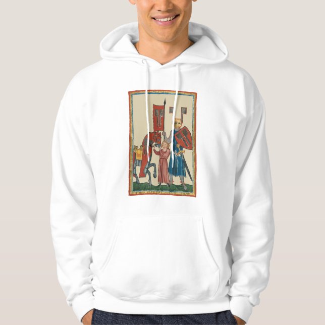 Moletom Cavaleiro e Esquadrão, Arte Medieval do Século 14 (Frente)