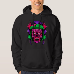 Moletom Cavaleiro Zumbi de Neon Arte de Caveira
